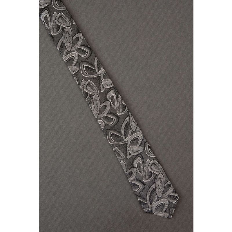 Guitar Pick Shapes - 80s Skinny Gray Necktie