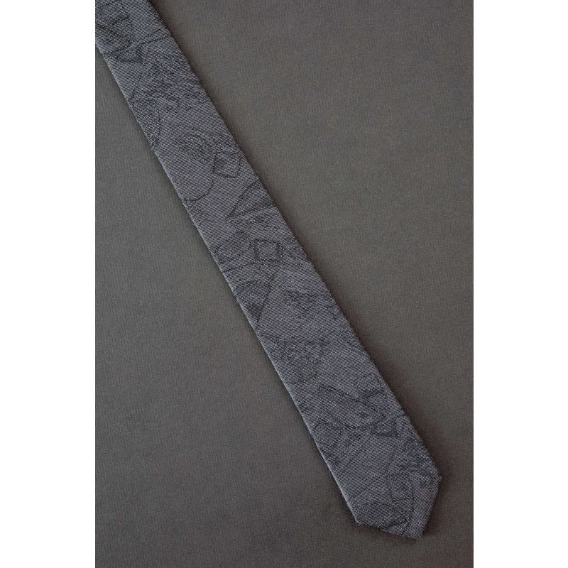 Gray Study Of Texture - 1980s Narrow Necktie