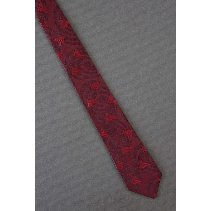 Triangles & Spirals - 80s Red Skinny Necktie