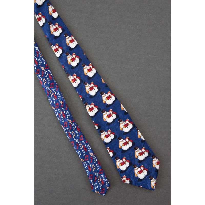 Pair of Snowmen Caroling - Boys Necktie