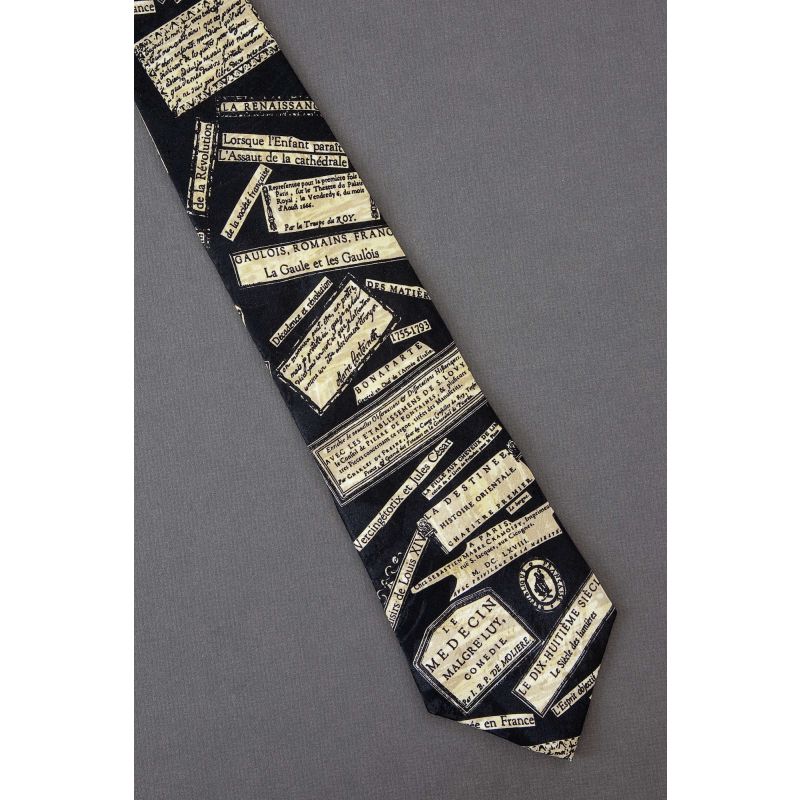 Historical Parisian Signs  - Black Silk Tie