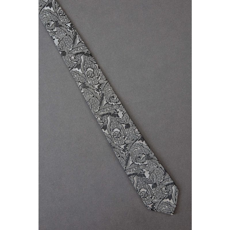 Organic Black & Gray - 80s Skinny Vintage Tie