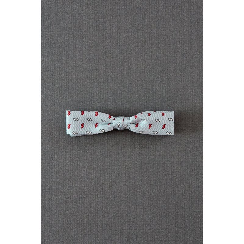 Gray Geometric- 1960s Clip-On Bow Tie
