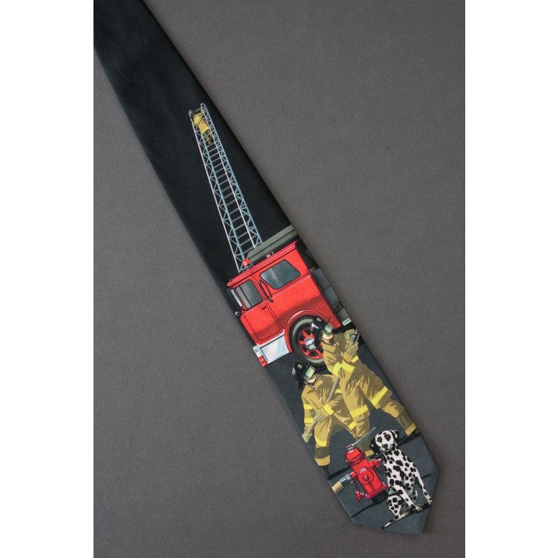 Fireman, Engine & Dog - Ralph Marlin Necktie