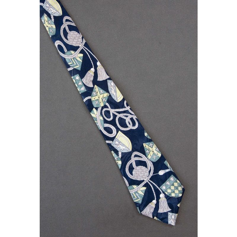 Crests, Cords & Tassels - Navy Blue Necktie