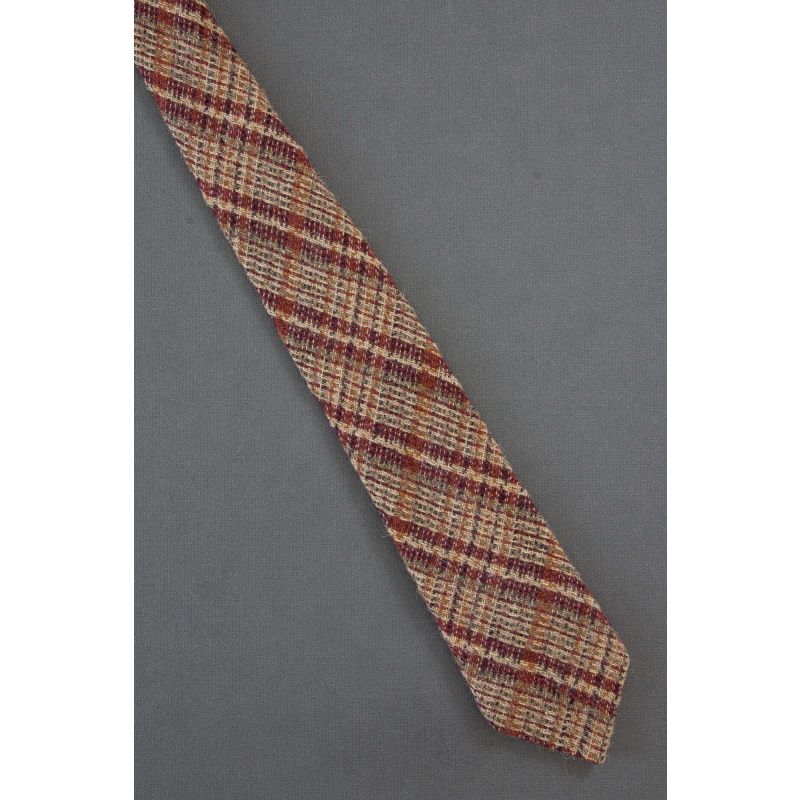 Red Wool Plaid -  Geoffrey Beene Tie