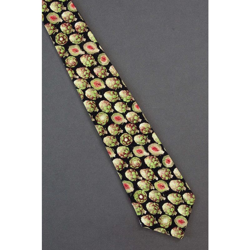 Artichoke On One Side, Wine On Other - Tie