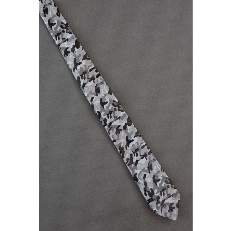 Camouflage Design - Skinny Gray Necktie