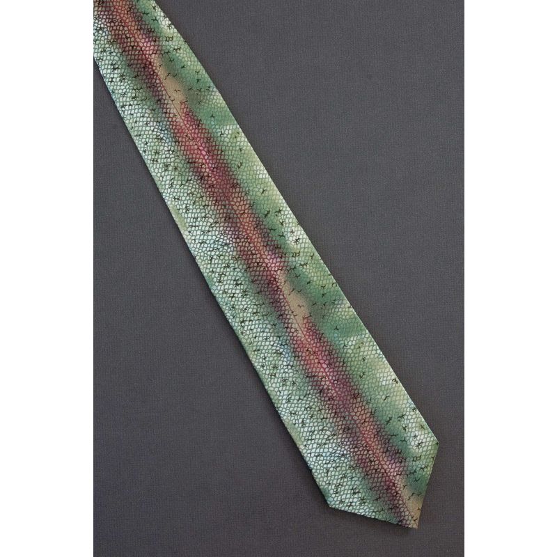 Lizard Skin Pattern - Green Silk Necktie