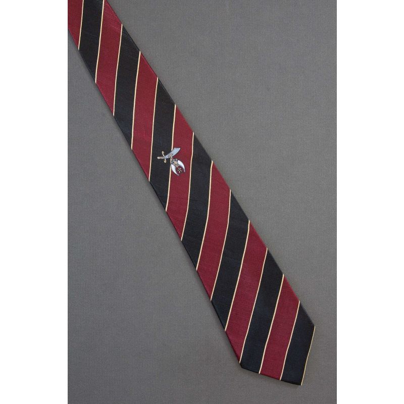 Shriners Logo - Red & Black Stripe Necktie