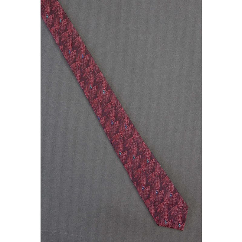 Leaf Shape Overlap - 1980's Narrow Red Tie