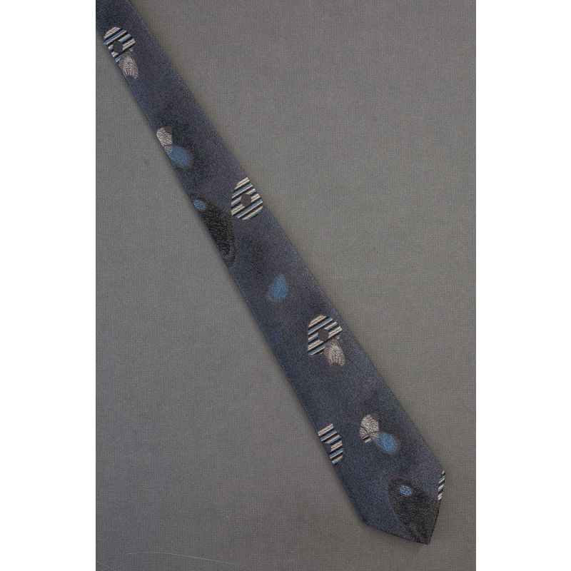 Oddball Shapes On A 1980's Skinny Gray Tie
