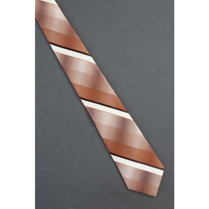 Brown Stripe - 1980's New Old Stock Necktie
