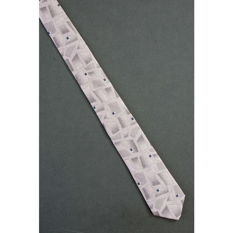 Pastel Pink Geometric - 1980's Narrow Necktie