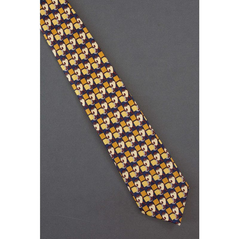 Taz Amid Gold Squares - Looney Tunes Necktie
