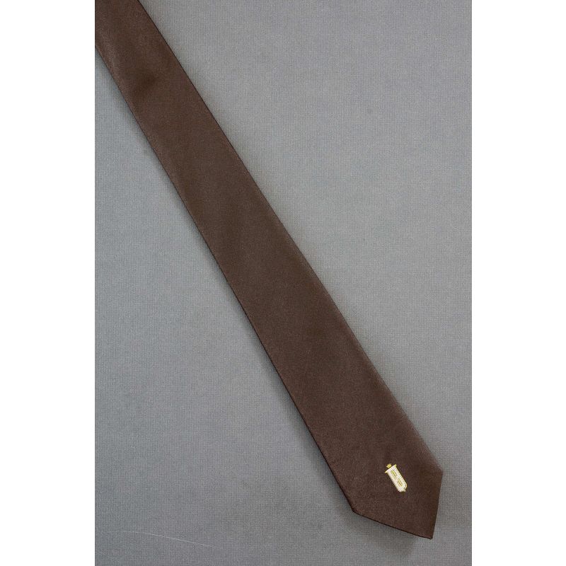 Initial S Crest & Crown - Brown Monogram Tie