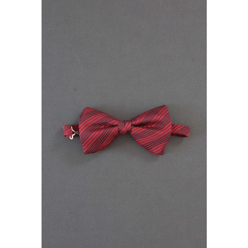 Red Stripe - 1970's Pre-Tied Vintage Bow Tie