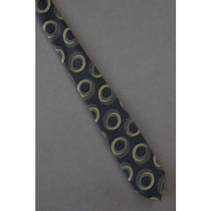 Wonky Polka Dot - 80's Skinny Black Necktie