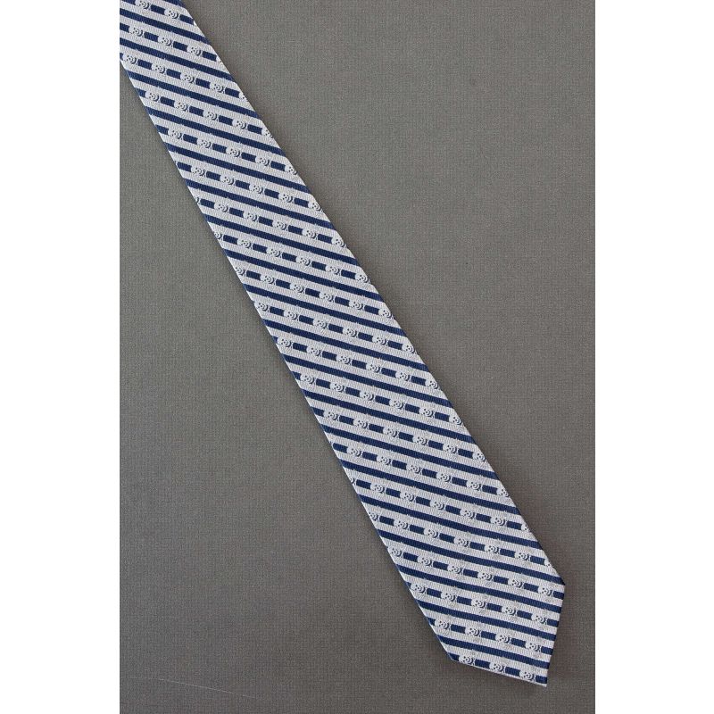 Silver Skulls & Stripes - Skinny Old Navy Necktie