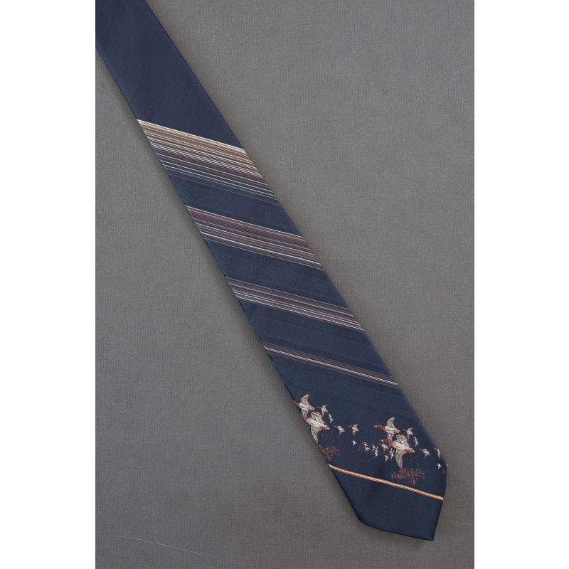 A Flock of Ducks - 1980's Narrow Navy Necktie