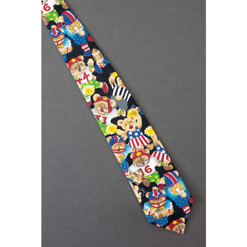 Teddy Bear Cheerleaders & Football Players Necktie