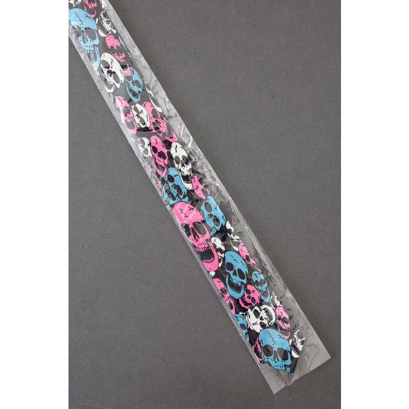 Blue, Pink & White Skulls - Brand New Skinny Necktie