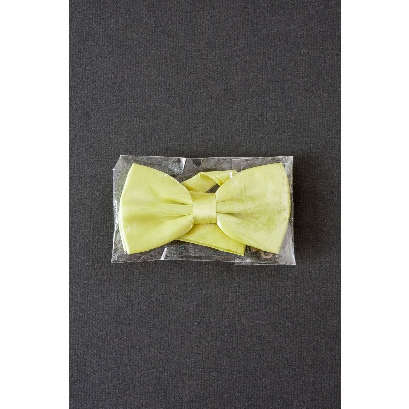 Solid Yellow - Pre-Tied Adjustable Satin Bow Tie