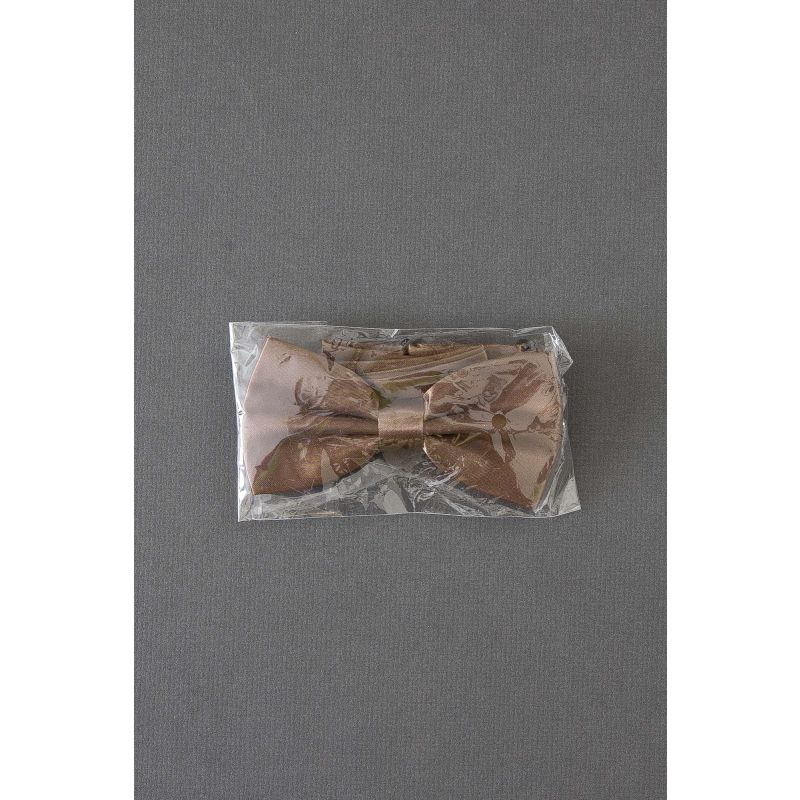 Solid Brown - Pre-Tied Adjustable Satin Bow Tie