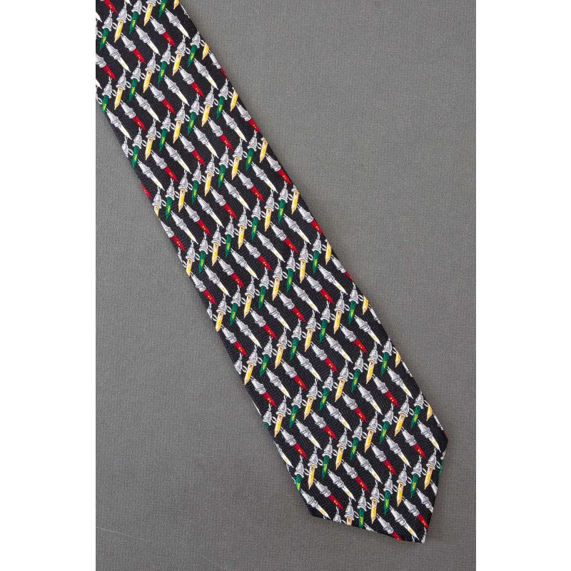 Tiny Colorful Christmas Tree Lights - Silk Tie