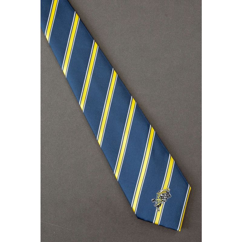 Navy Rams - Striped Collegiate Sports Necktie