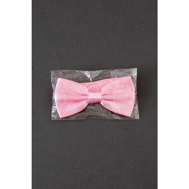 Solid Pink - Pre-Tied Adjustable Satin Bow Tie