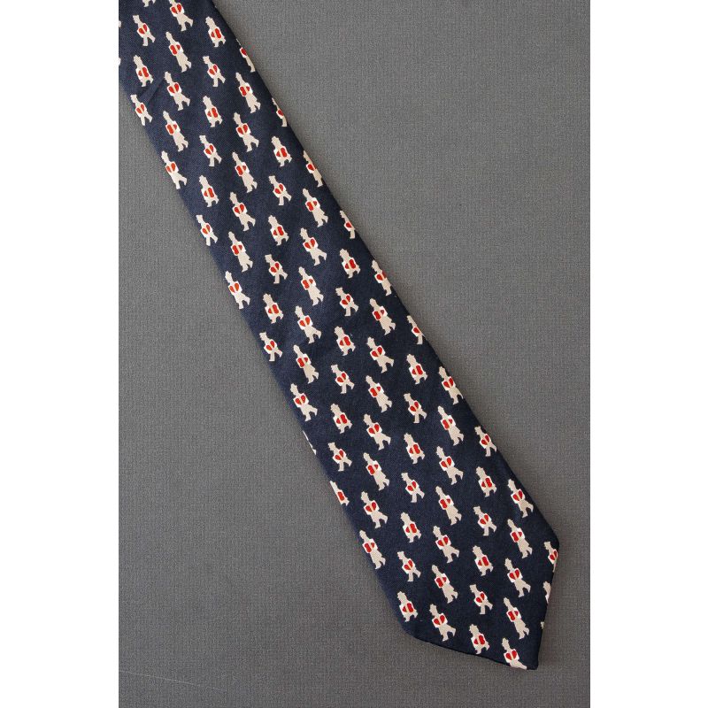 Men Carry Valentine's Heart on White Card Tie