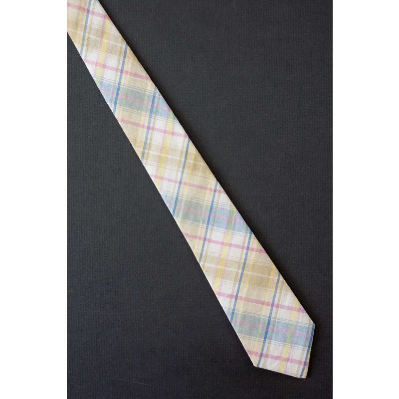 Spring Colors Plaid - Vintage Cotton Necktie