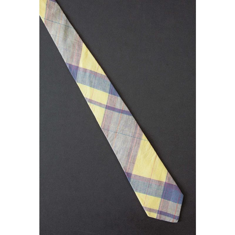 Yellow, Blue & Red Primary Color Plaid Tie
