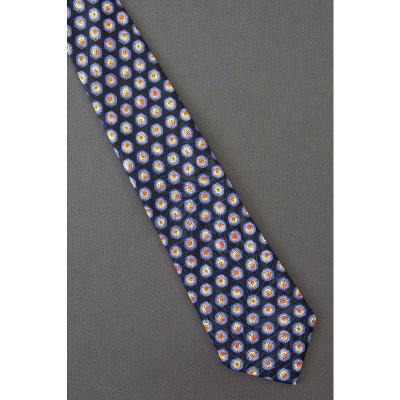 Smiley Face Cubes - Men's Navy Blue Necktie