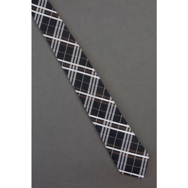 Skinny Black Silk Plaid - Barbara Blank Necktie