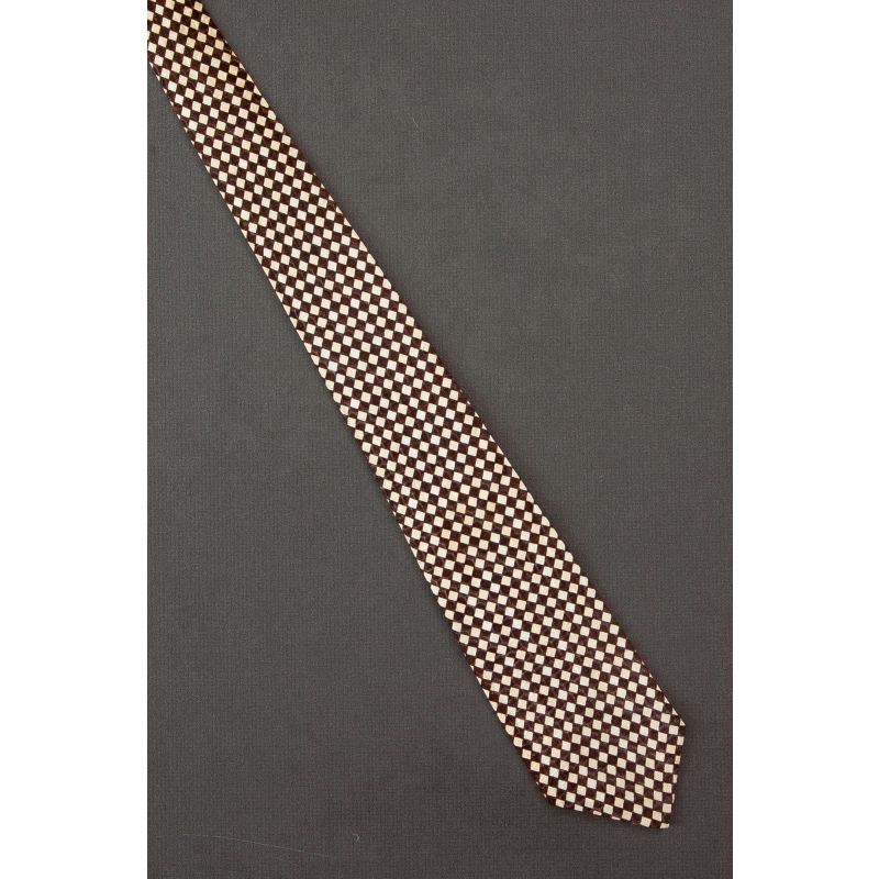 Brown, Peach & Ivory Diamonds - 50s Thin Tie