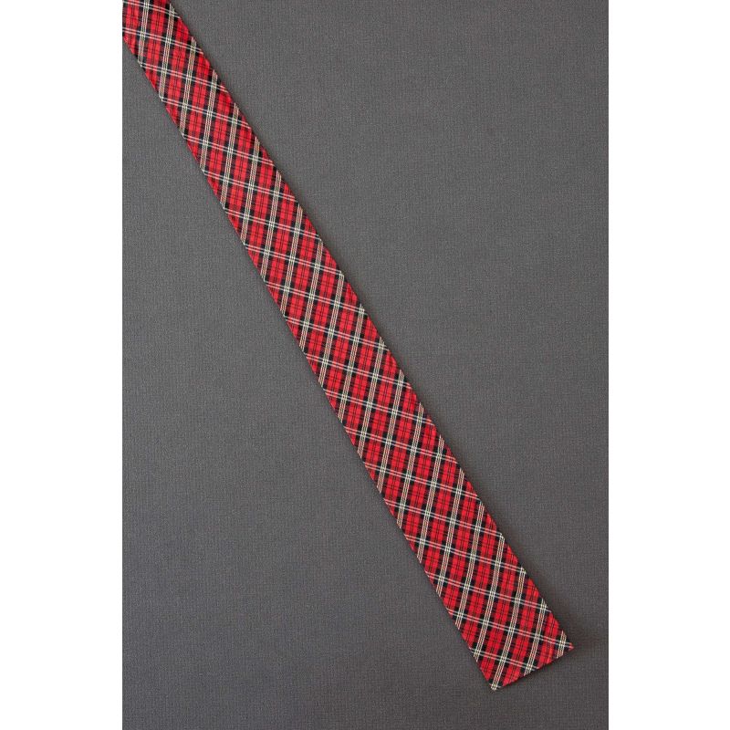 Red Plaid - Boys 1950's Skinny Square End Tie