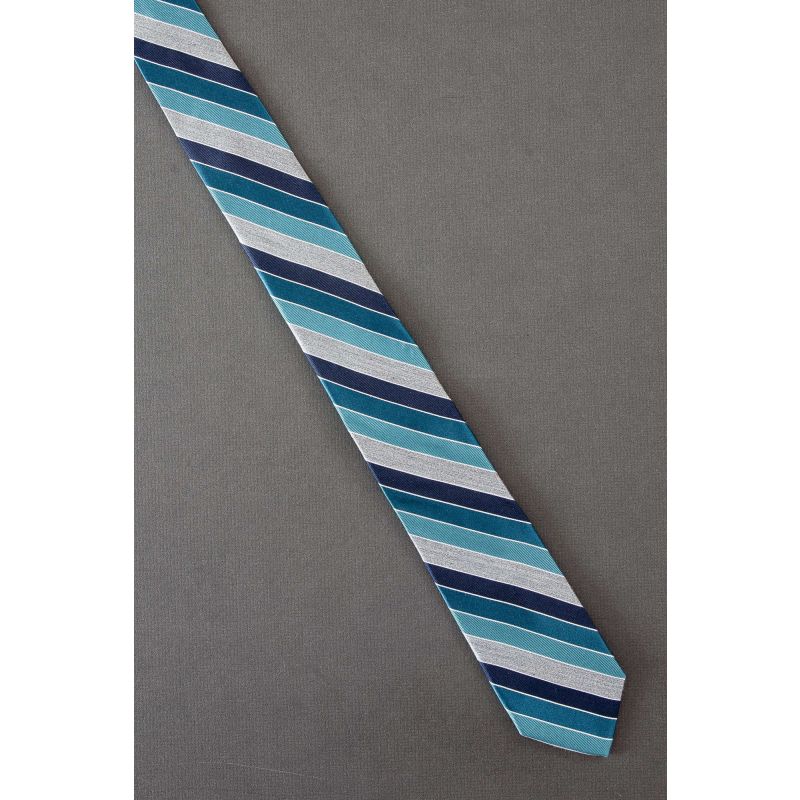 Four Color Stripe - Men's Modern Skinny Necktie