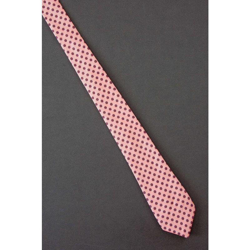 Pink Polka Dot - Extra Long 80's Skinny Necktie