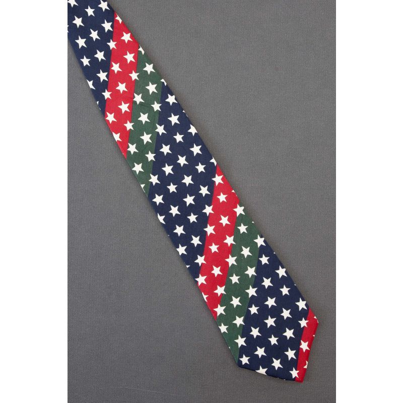 Stars Against Colorful Stripes - Silk Necktie