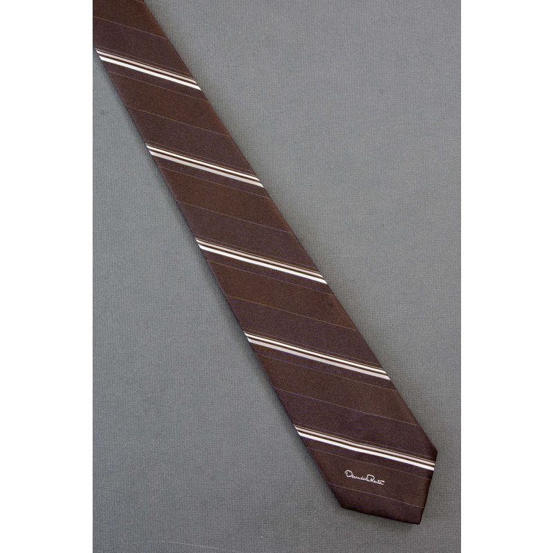 Brown Stripe - Oscar de la Renta Signature Tie