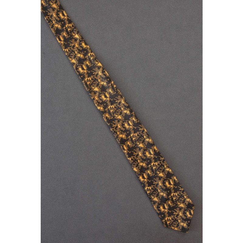 Orange & Black Organic Shapes - 50's Skinny Tie