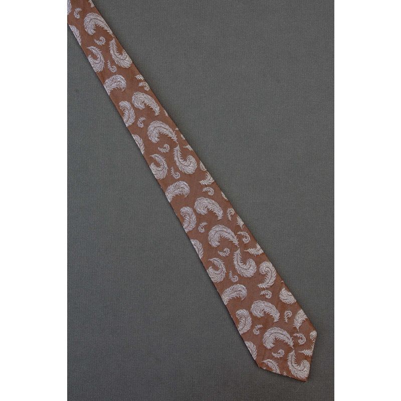 Bird Feathers - 1950's Skinny Brown Necktie