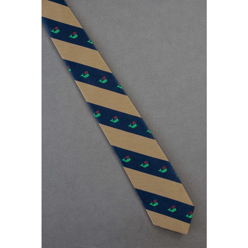 Spouting Whale - 1980's Vintage Striped Necktie