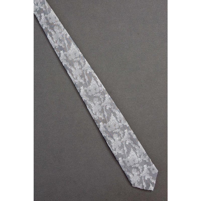 Gray & Silver Design - 1980s Skinny Vintage Tie