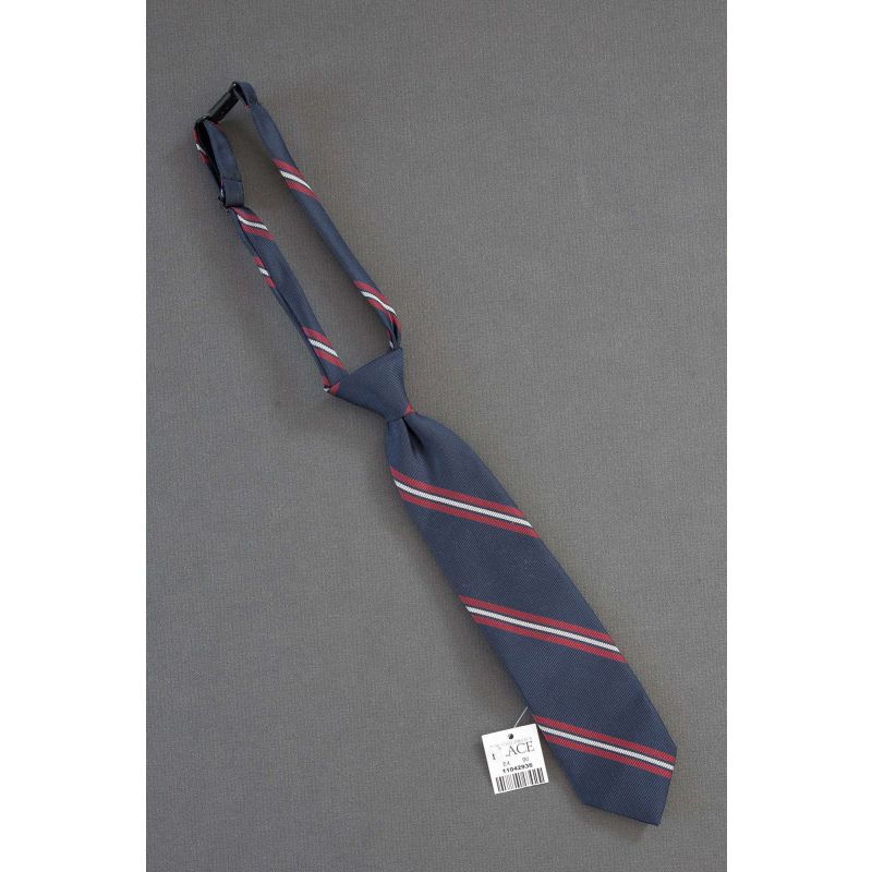 Boys Blue Striped Pre-Tied Adjustable Necktie