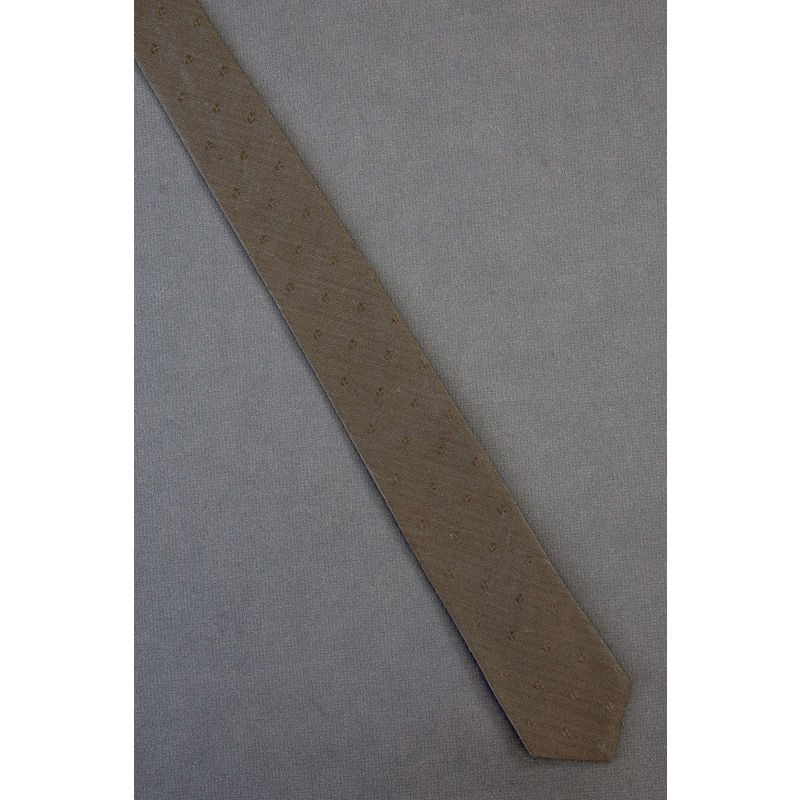 Textured Green/Brown - 1980's Skinny Silk Tie