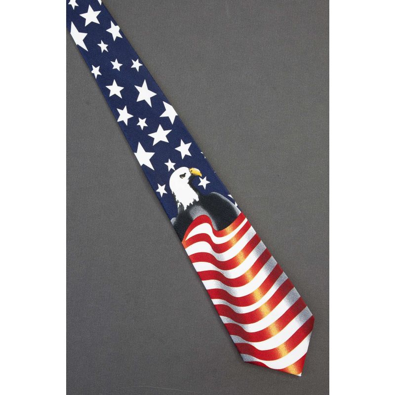 American Eagle & US Flag - Patriotic Necktie