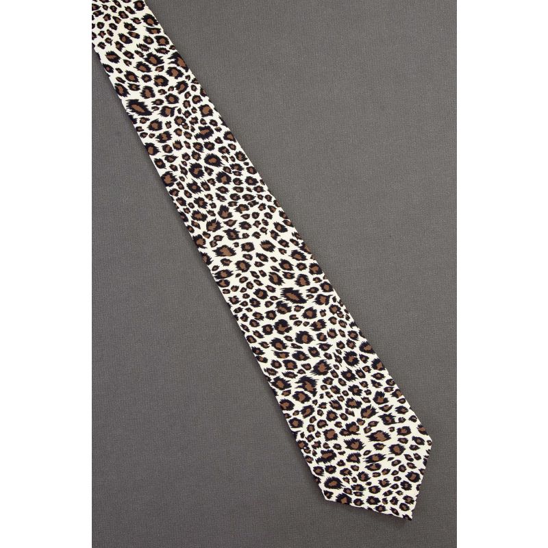 Leopard Cat Print - Modern Ivory Necktie